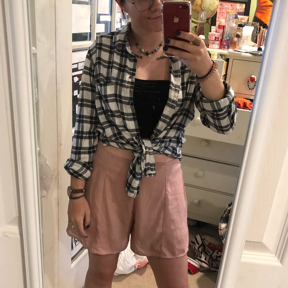 Black and white womens flannel